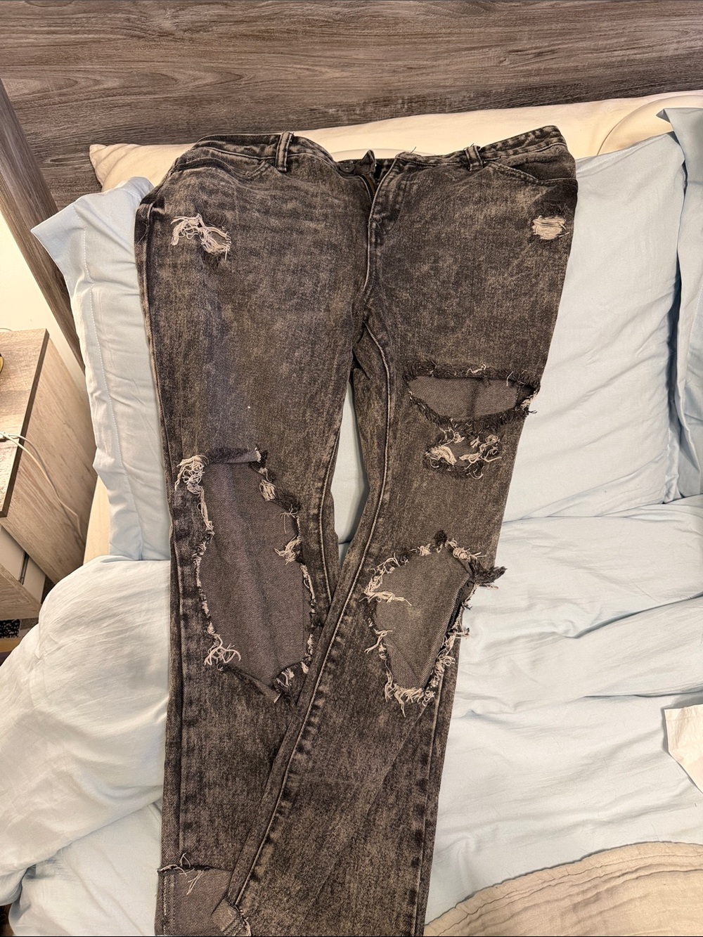 Women's Distressed Black Ripped Jeans